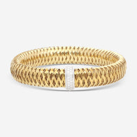 Roberto Coin Primavera 18K Yellow and White Gold Diamond Large Bangle Bracelet 557717AJBAX0 - THE SOLIST - Roberto Coin