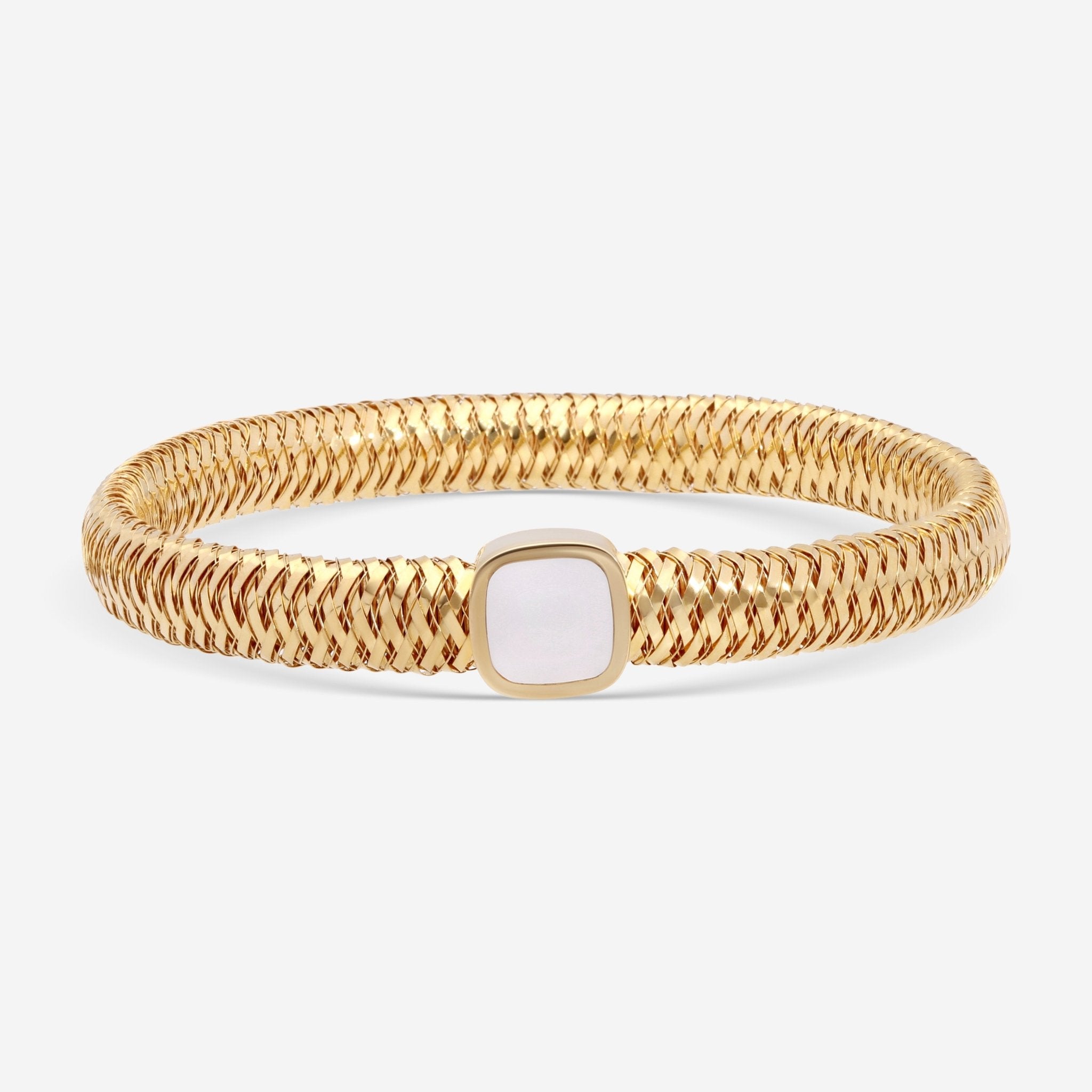 Roberto Coin Primavera 18K Yellow Gold & Mother of Pearl Bangle Bracelet 5574015AYBAM - THE SOLIST - Roberto Coin