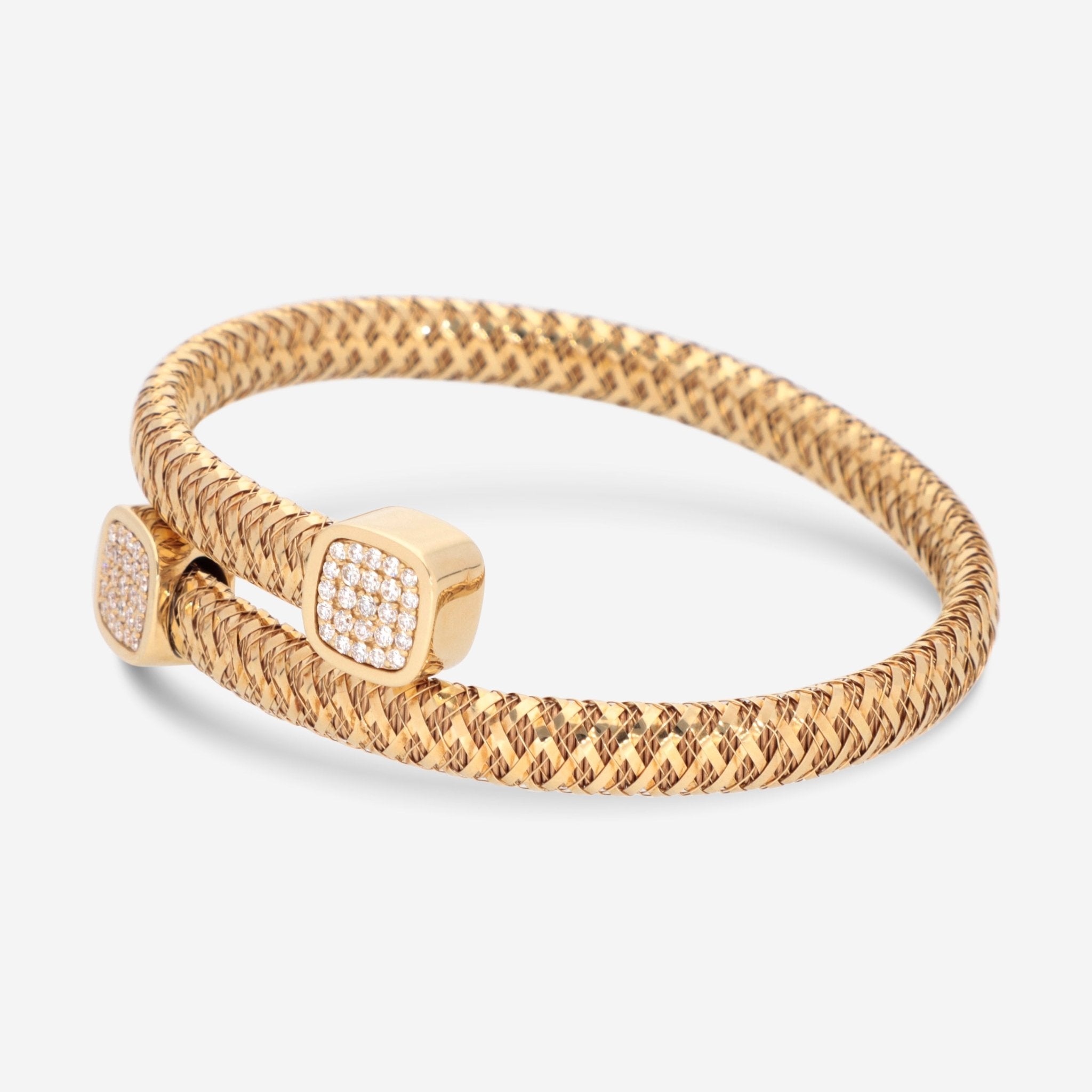 Roberto Coin Primavera 18K Yellow Gold Diamond Bypass Flexible Bracelet 5574021AYBAX