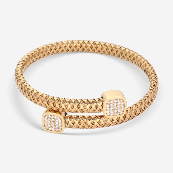 Roberto Coin Primavera 18K Yellow Gold Diamond Bypass Flexible Bracelet 5574021AYBAX