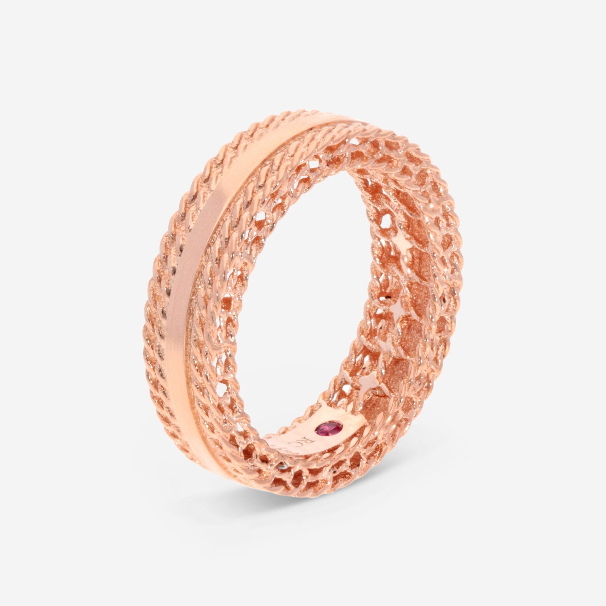 Roberto Coin Princess 18K Rose Gold Band Ring Sz. 6.5 7771475AX650 - THE SOLIST - Roberto Coin