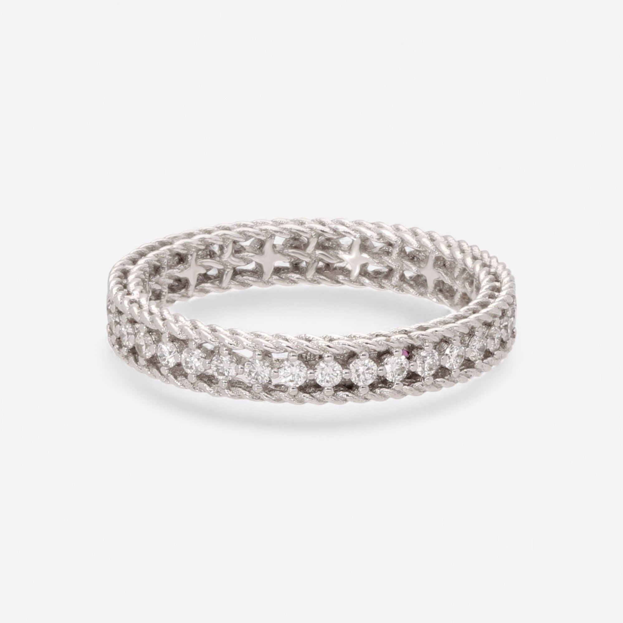 Roberto Coin Princess 18K White Gold and Diamond Ring Sz. 6.5 7771359AW65X