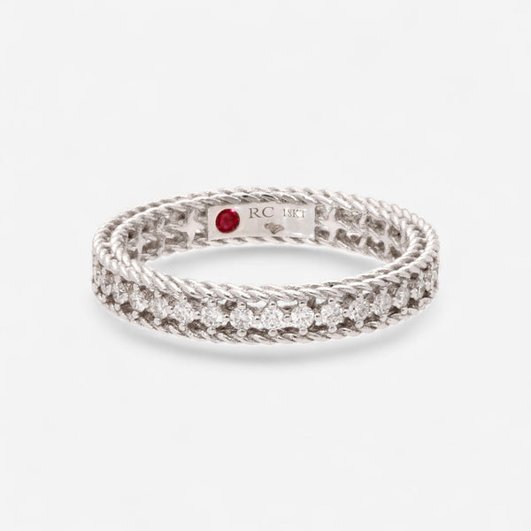 Roberto Coin Princess 18K White Gold and Diamond Ring Sz. 6.5 7771359AW65X