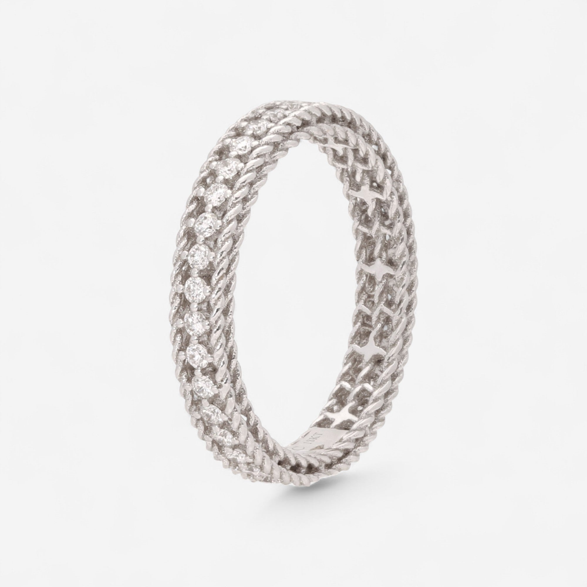 Roberto Coin Princess 18K White Gold and Diamond Ring Sz. 6.5 7771359AW65X