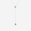 Roberto Coin Princess Flower 18K White Gold Diamond & Sapphire Lariat Necklace 7772047AWCHS - THE SOLIST - Roberto Coin