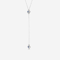 Roberto Coin Princess Flower 18K White Gold Diamond & Sapphire Lariat Necklace 7772047AWCHS - THE SOLIST - Roberto Coin