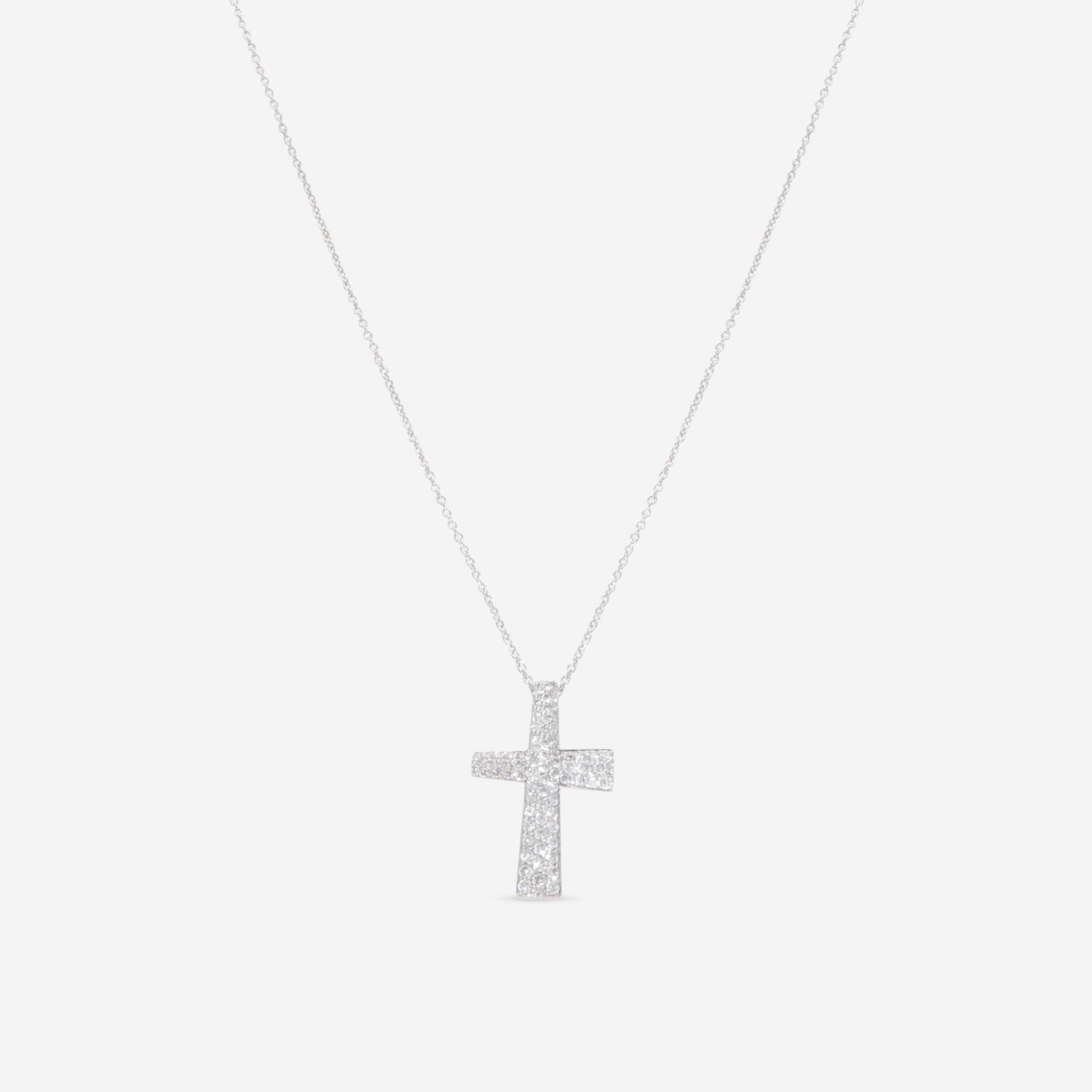 Roberto Coin Scalare 18K White Gold Diamond Cross Pendant Necklace 8881383AW18X - THE SOLIST - Roberto Coin