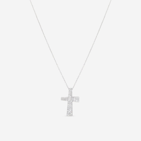 Roberto Coin Scalare 18K White Gold Diamond Cross Pendant Necklace 8881383AW18X - THE SOLIST - Roberto Coin