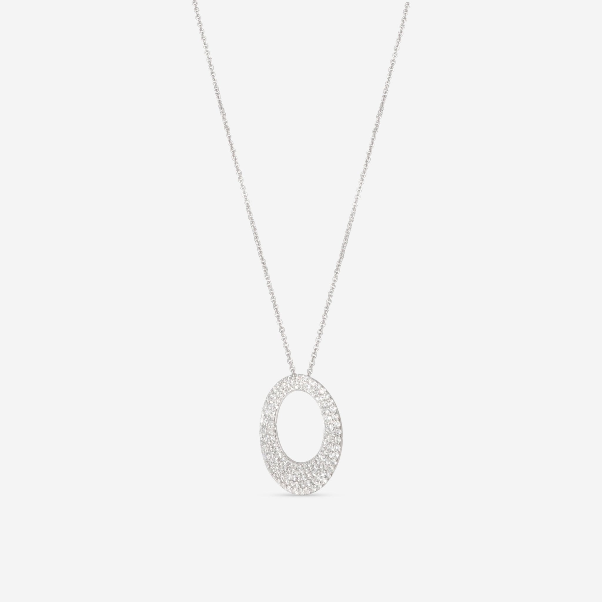 Roberto Coin Scalare 18K White Gold Diamond Pendant Necklace 8881402AW18X - THE SOLIST - Roberto Coin