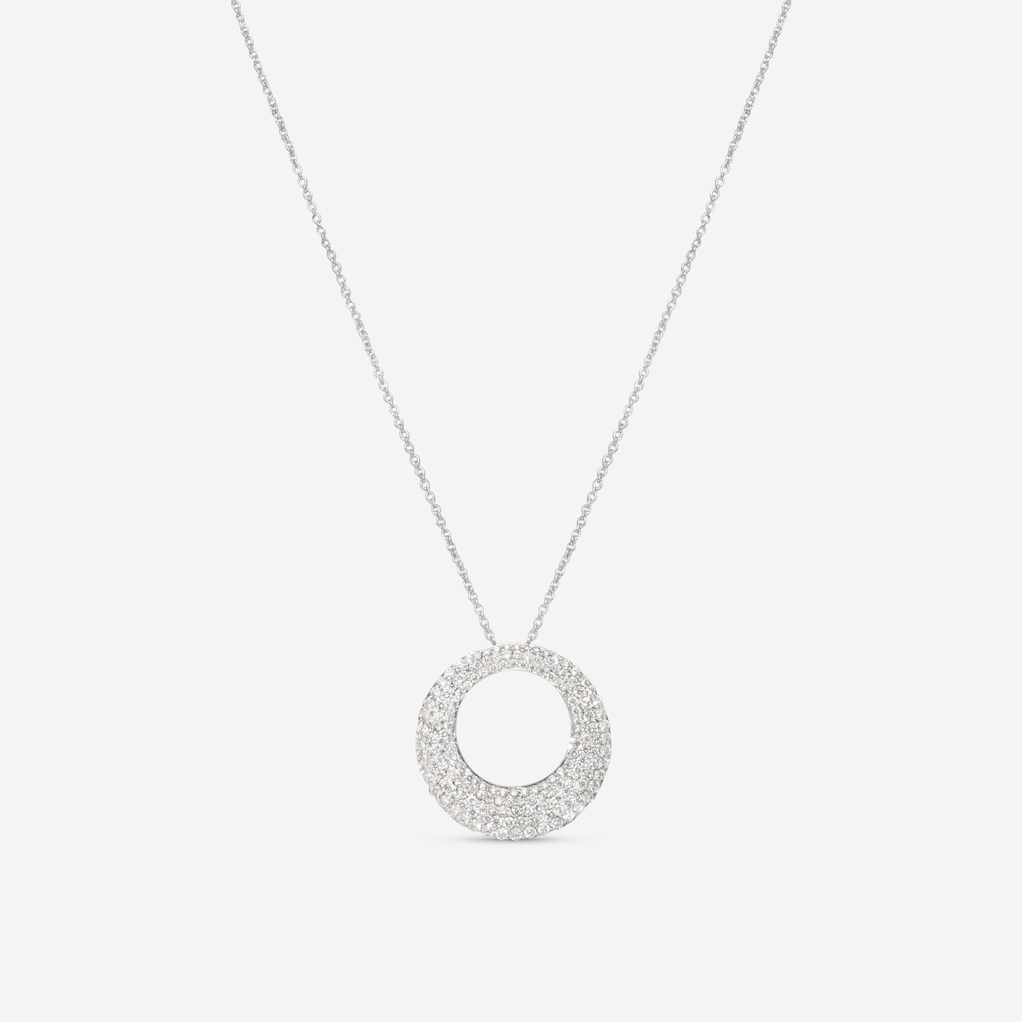 Roberto Coin Scalare 18K White Gold Diamond Pendant Necklace 8881402AW18X - THE SOLIST - Roberto Coin