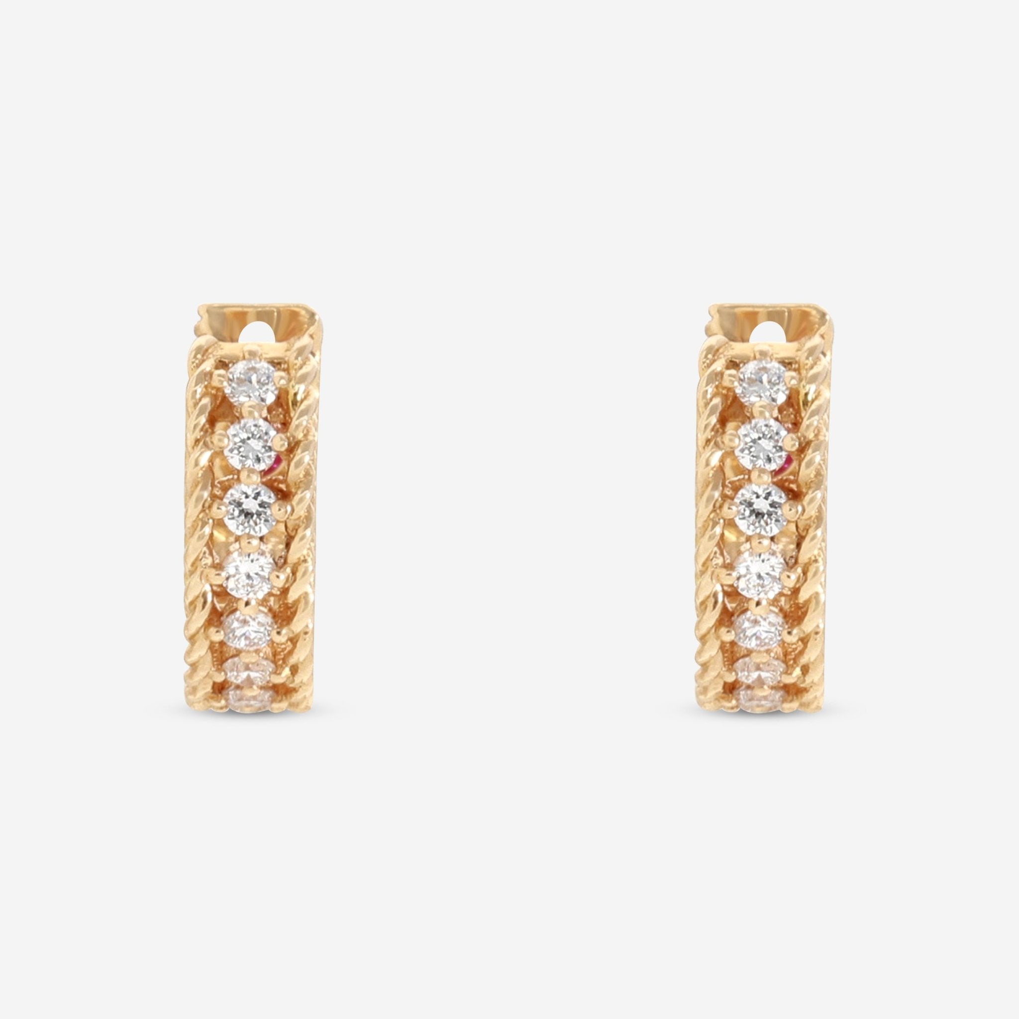 Roberto Coin Symphony 18K Rose Gold Diamond Princess Collection Earrings 7771359AXERX - THE SOLIST - Roberto Coin