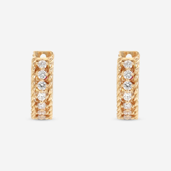 Roberto Coin Symphony 18K Rose Gold Diamond Princess Collection Earrings 7771359AXERX - THE SOLIST - Roberto Coin