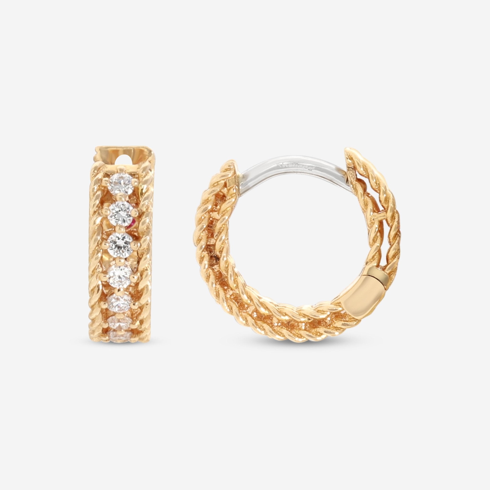 Roberto Coin Symphony 18K Rose Gold Diamond Princess Collection Earrings 7771359AXERX - THE SOLIST - Roberto Coin