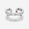 Roberto Coin Symphony 18K White Gold and Diamond Double Ring Sz. 6.5 7771692AW65X - THE SOLIST - Roberto Coin