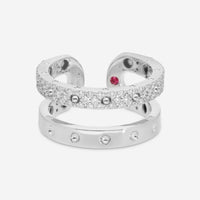 Roberto Coin Symphony 18K White Gold and Diamond Double Ring Sz. 6.5 7771692AW65X - THE SOLIST - Roberto Coin