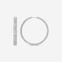 Roberto Coin Symphony Barocco 18K White Gold Diamond Hoop Earrings 7771596AWERX - THE SOLIST - Roberto Coin