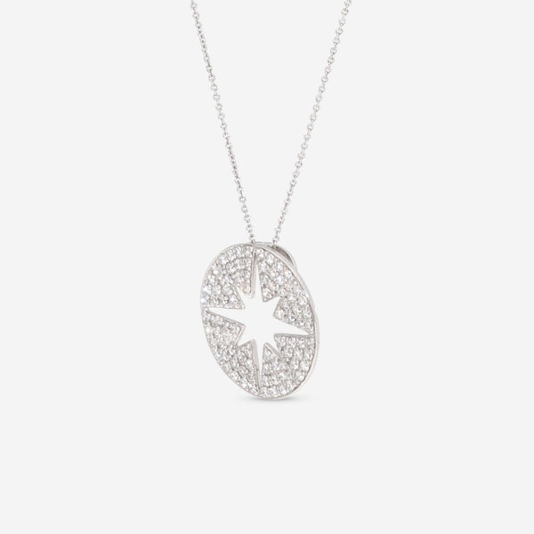 Roberto Coin Tiny Treasures 18K White Gold Star Burst Pendant Necklace 002127AWCHX0 - THE SOLIST - Roberto Coin