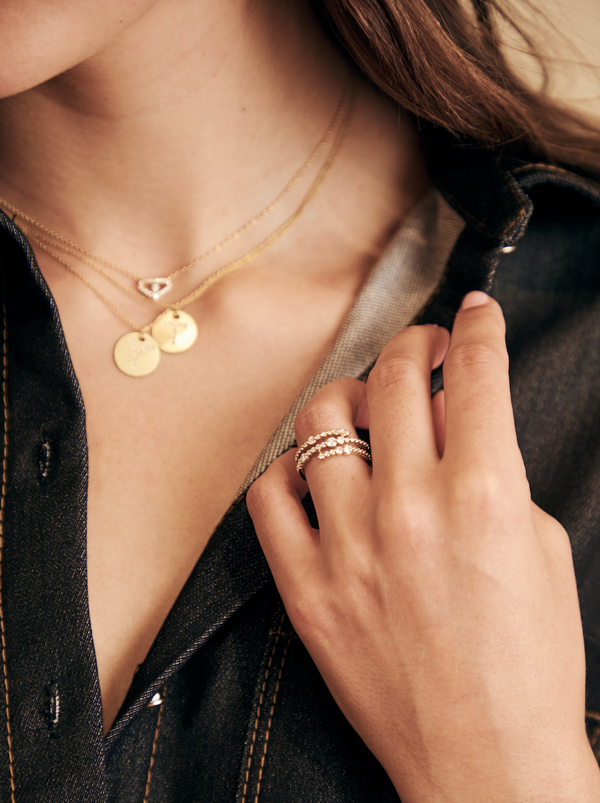 Hearts On Fire Triplicity 18K Yellow Gold Emblem Pendant HFPTRIPEM00128Y