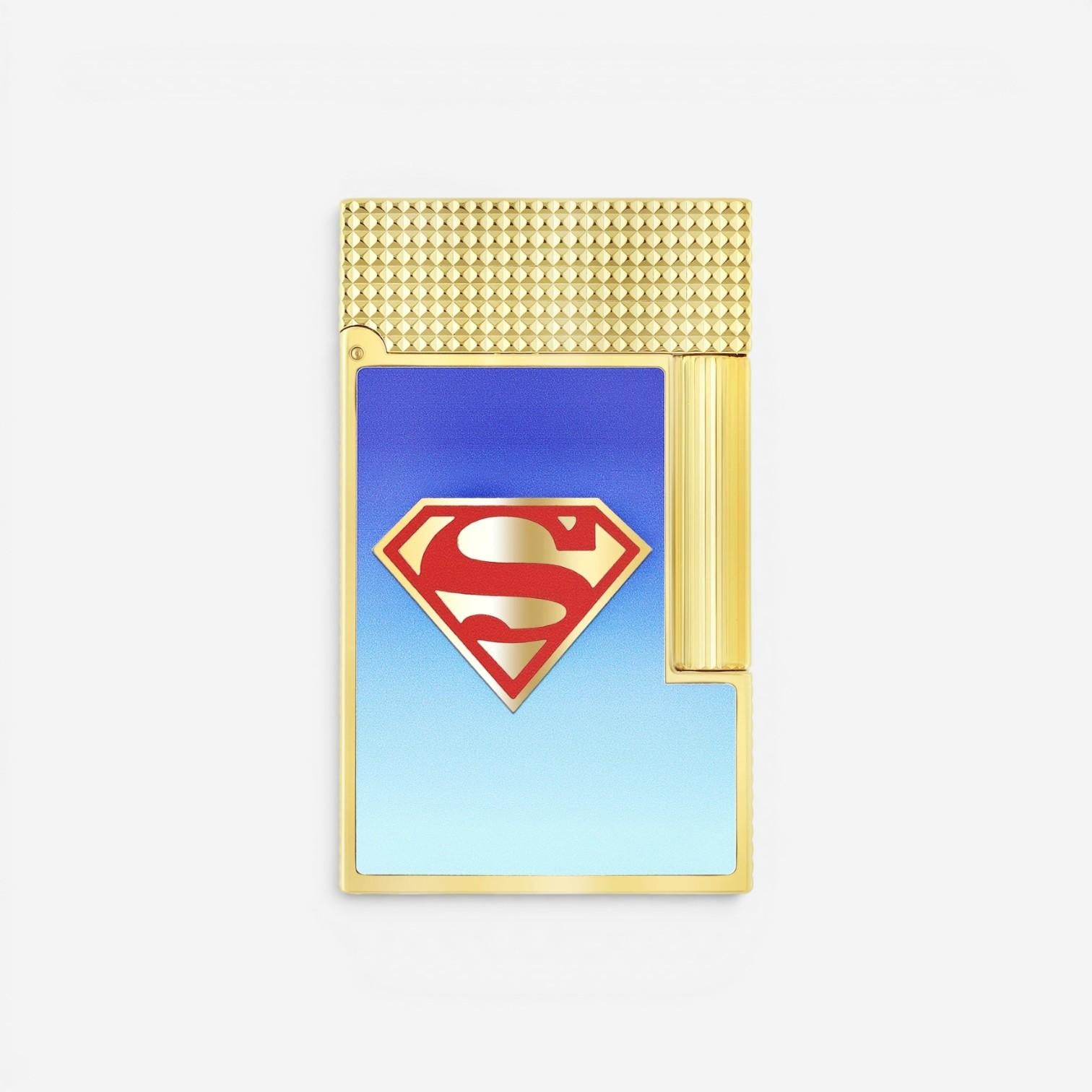 S.T. Dupont DC Comics Superman Line 2 Blue Lacquer Lighter C16027CL