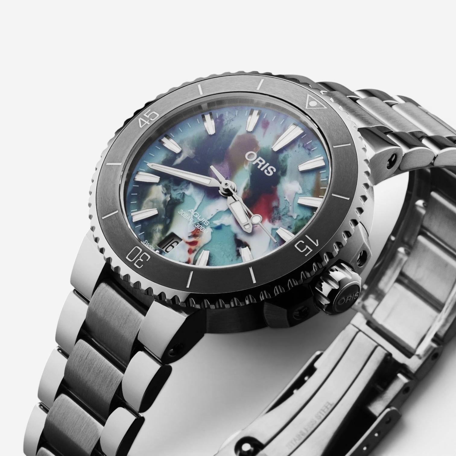 Oris Aquis Date Upcycle Stainless Steel Automatic Unisex Watch 01-733-7770-4150
