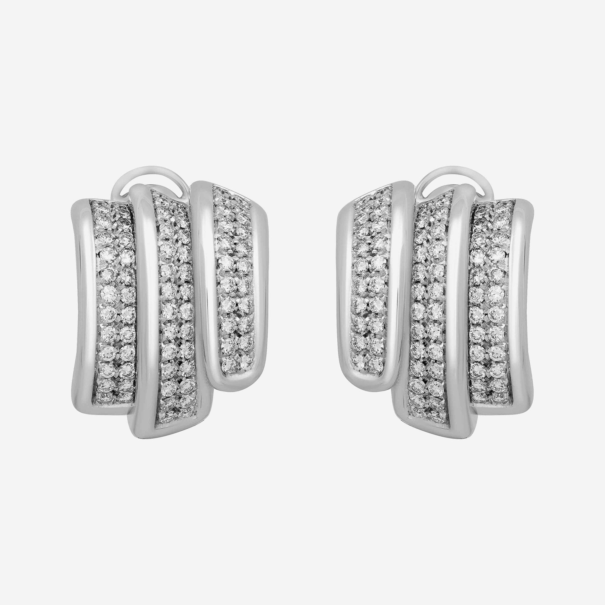 SALVINI 18K White Gold, 1.86ct. tw. Diamond Huggie Earrings 20007911 - THE SOLIST - SALVINI