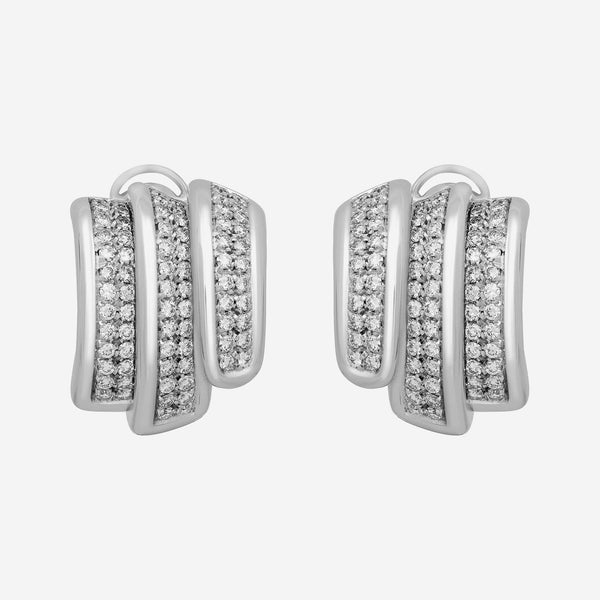 SALVINI 18K White Gold, 1.86ct. tw. Diamond Huggie Earrings 20007911 - THE SOLIST - SALVINI