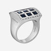 SALVINI 18K White Gold, 2.97ct. tw. Sapphire and Diamond Signet Ring 20001339 - THE SOLIST - SALVINI