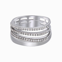 SALVINI 18K White Gold, Diamond Band Ring 20071543 - THE SOLIST - SALVINI