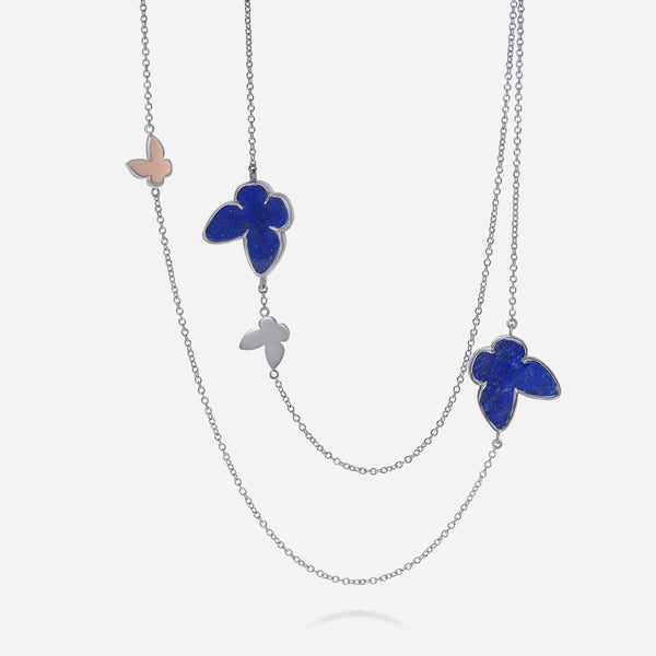 SALVINI 18K White Gold, Lapis and Diamond Station Necklace 20081485 - THE SOLIST - SALVINI