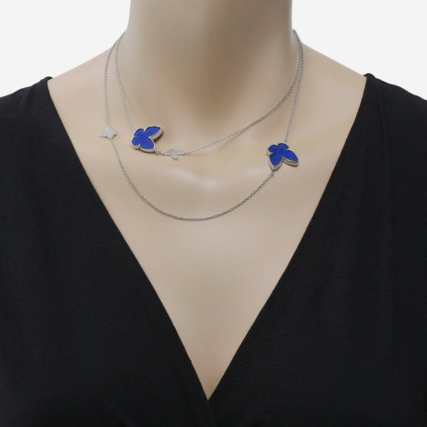 SALVINI 18K White Gold, Lapis and Diamond Station Necklace 20081485 - THE SOLIST - SALVINI