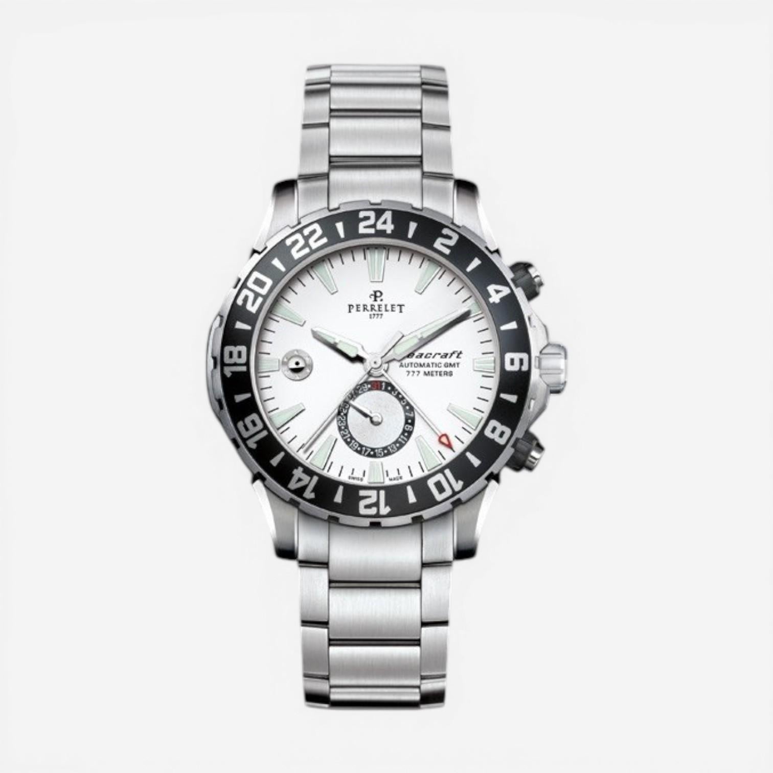 Perrelet Seacraft GMT Stainless Steel Automatic Men's Watch A1055/A