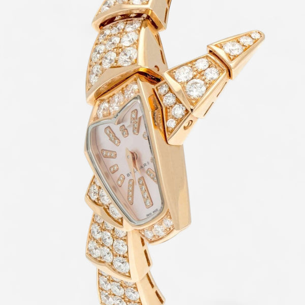 Bulgari Serpenti 18K Rose Gold Diamond Quartz Ladies Watch 102368