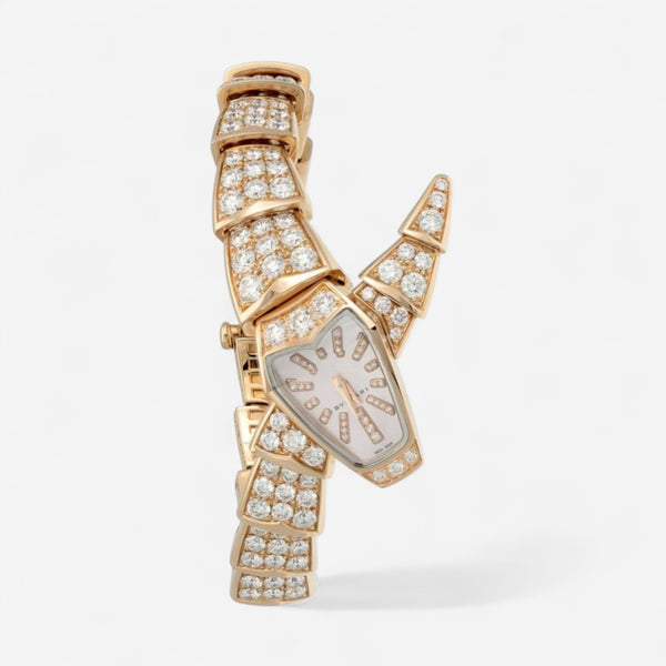 Bulgari Serpenti 18K Rose Gold Diamond Quartz Ladies Watch 102368