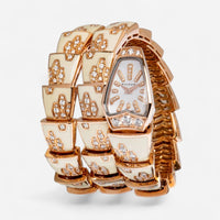 Bulgari Serpenti 18K Rose Gold Diamond Quartz Ladies Watch 101985
