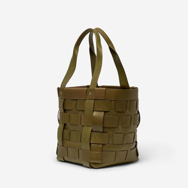 Shinola The Medium Bixby Olive Vachetta Leather Basket Bag 20256403 - THE SOLIST - Shinola