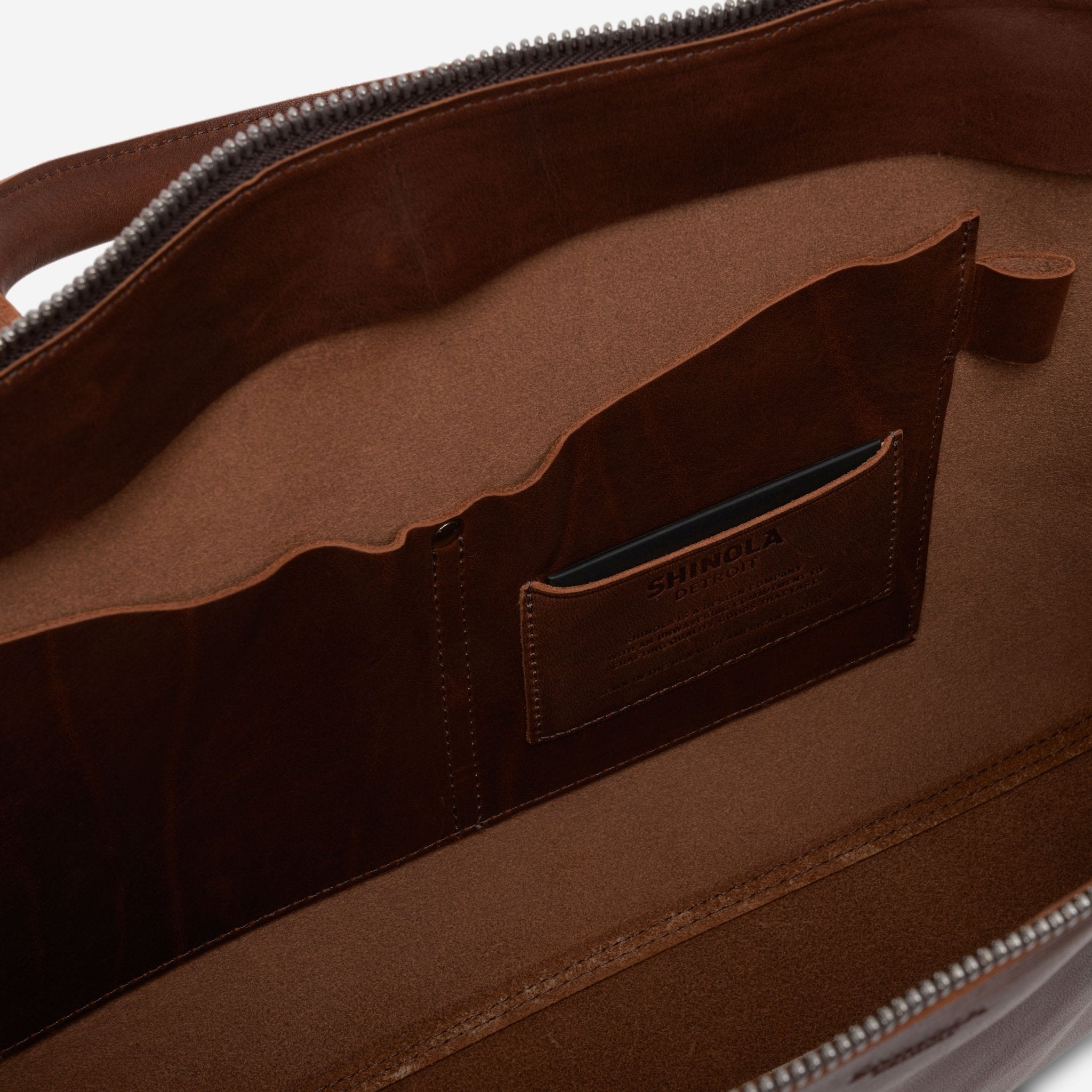 Shinola Utility Brown USA Heritage Leather Computer Brief 20242041 - Br - THE SOLIST - Shinola