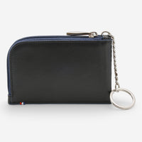 S.T. Dupont "Line D" Slim Blue and Black Cowhide and Leather Coin Purse and Key Ring 184002 - THE SOLIST - S.T. Dupont