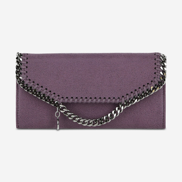 Stella McCartney Falabella Dark Purple Suede Women s Flap Clutch Bag 391835 W9132 5162 THE SOLIST