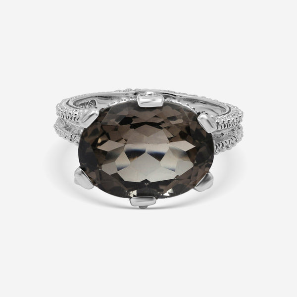 Stephen Dweck Stering Silver, Regular Facet Gemstone Smokey Quartz Ring SDR - 10154 - 7 - THE SOLIST - Stephen Dweck