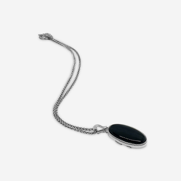 Stephen Dweck Sterling Silver, Black Onyx Reversible Necklace SDP - 14005 - THE SOLIST - Stephen Dweck