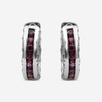 Stephen Dweck Sterling Silver, Rhodolite Garnet Hoop Earrings SDE - 12272 - THE SOLIST - Stephen Dweck