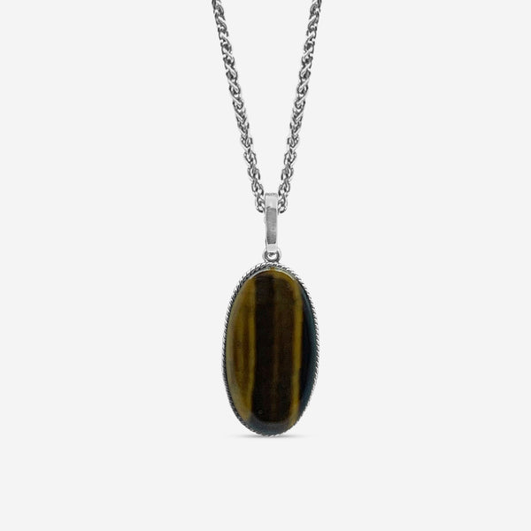 Stephen Dweck Sterlling Silver, Tiger Eye Reversible Necklace SDP - 14006 - THE SOLIST - Stephen Dweck