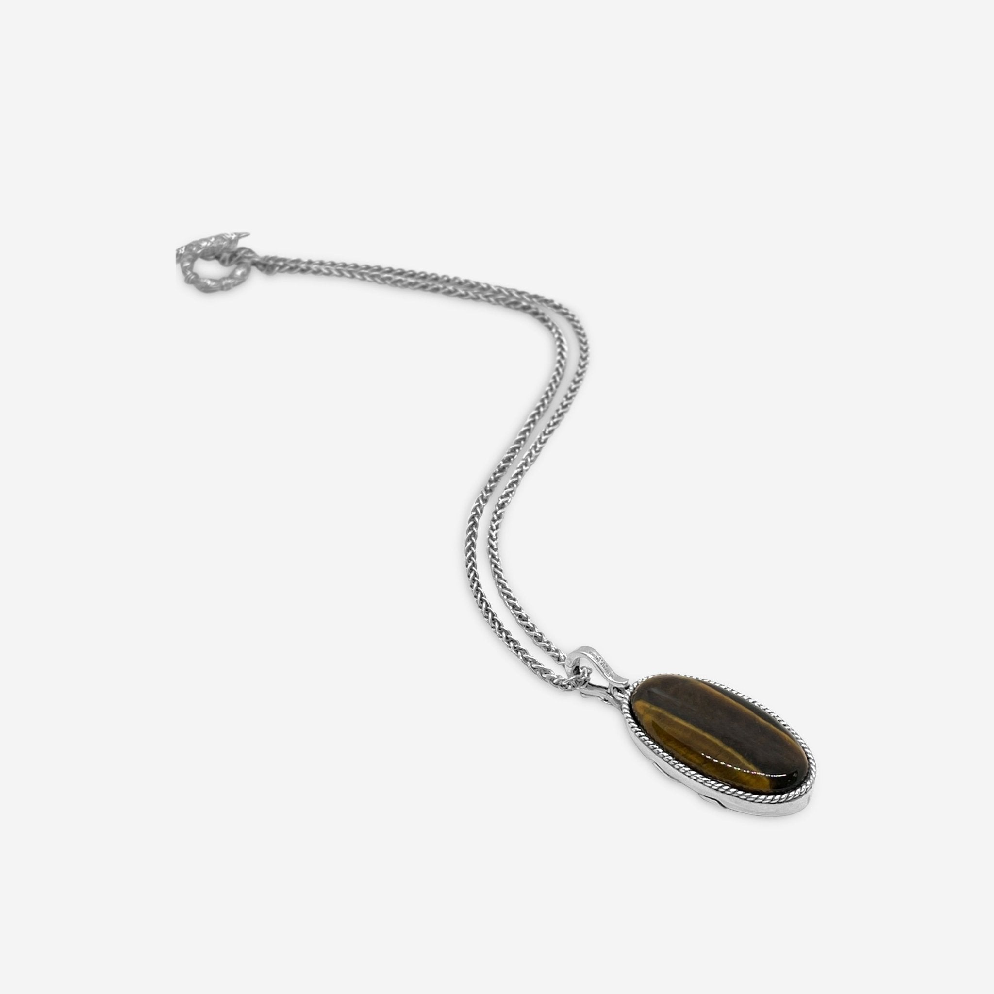 Stephen Dweck Sterlling Silver, Tiger Eye Reversible Necklace SDP - 14006 - THE SOLIST - Stephen Dweck