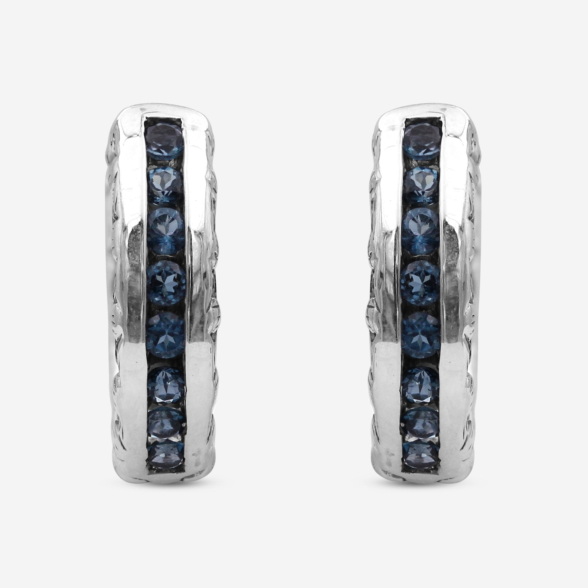 Stephen Dweck Streling Silver, London Blue Topaz Hoop Earrings SDE - 12304 - THE SOLIST - Stephen Dweck