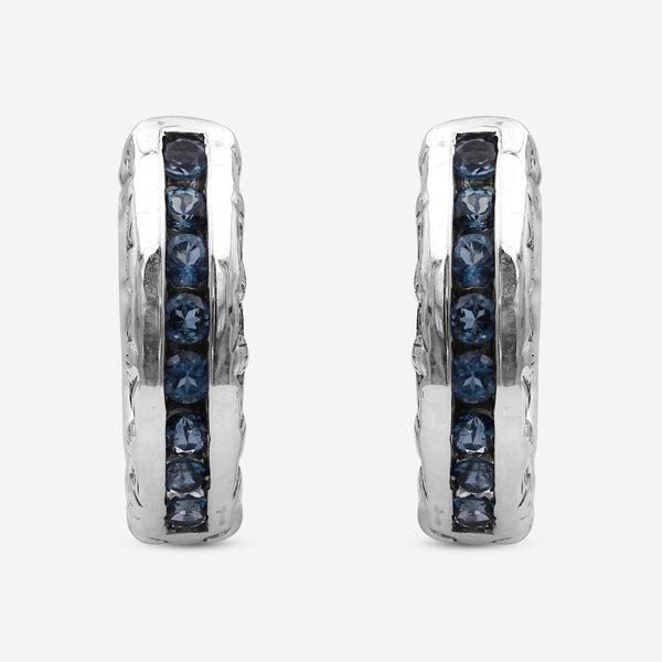 Stephen Dweck Streling Silver, London Blue Topaz Hoop Earrings SDE - 12304 - THE SOLIST - Stephen Dweck