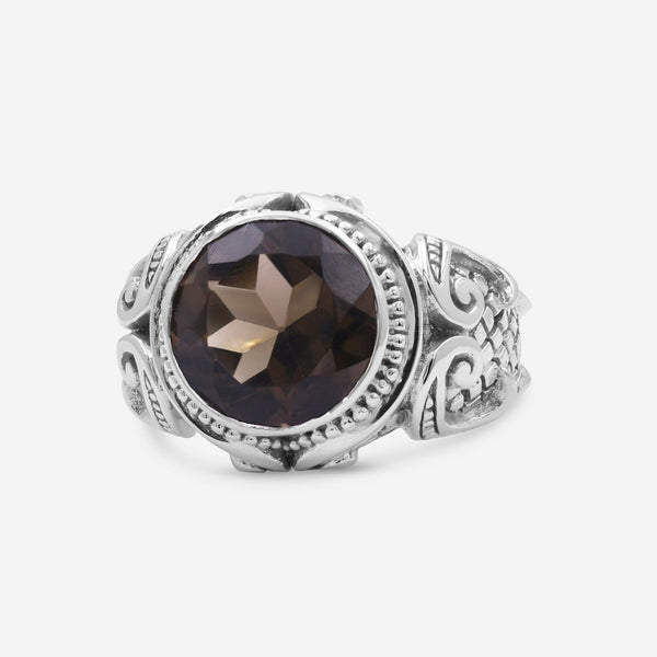 Stephen Dweck Strerling Silver,Round Smoky Quartz Gemstone Ring SDR - 10134 - 7 - THE SOLIST - Stephen Dweck