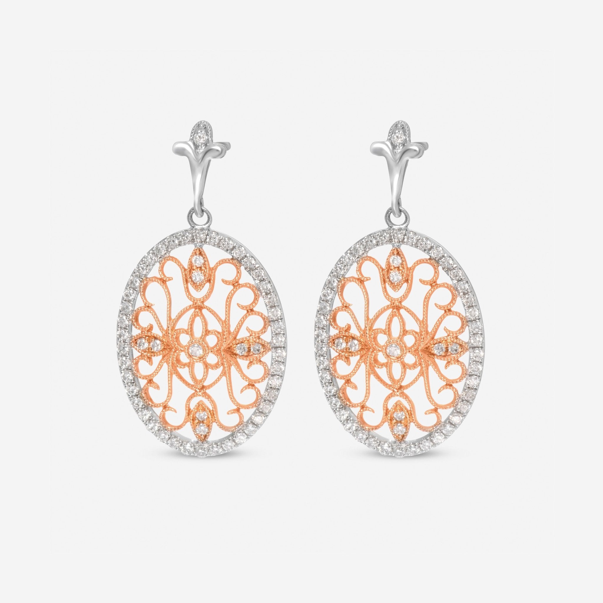 SuperOro 14K Gold, Diamond Drop Earrings 62014 - THE SOLIST - SuperOro