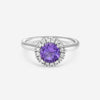 SuperOro 14K White Gold, Amethyst and Diamond Gemstone Ring 63321 - THE SOLIST - SuperOro