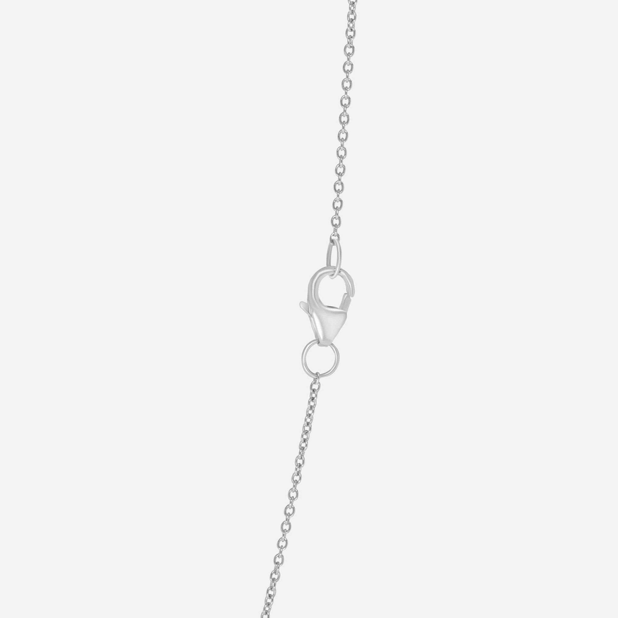 SuperOro 14K White Gold, Blue Topaz Princess Necklace 63787 - THE SOLIST - SuperOro