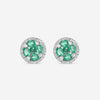 SuperOro 14K White Gold, Emerald 1.20ct. tw. and Diamond Stud Earrings 63377 - THE SOLIST - SuperOro